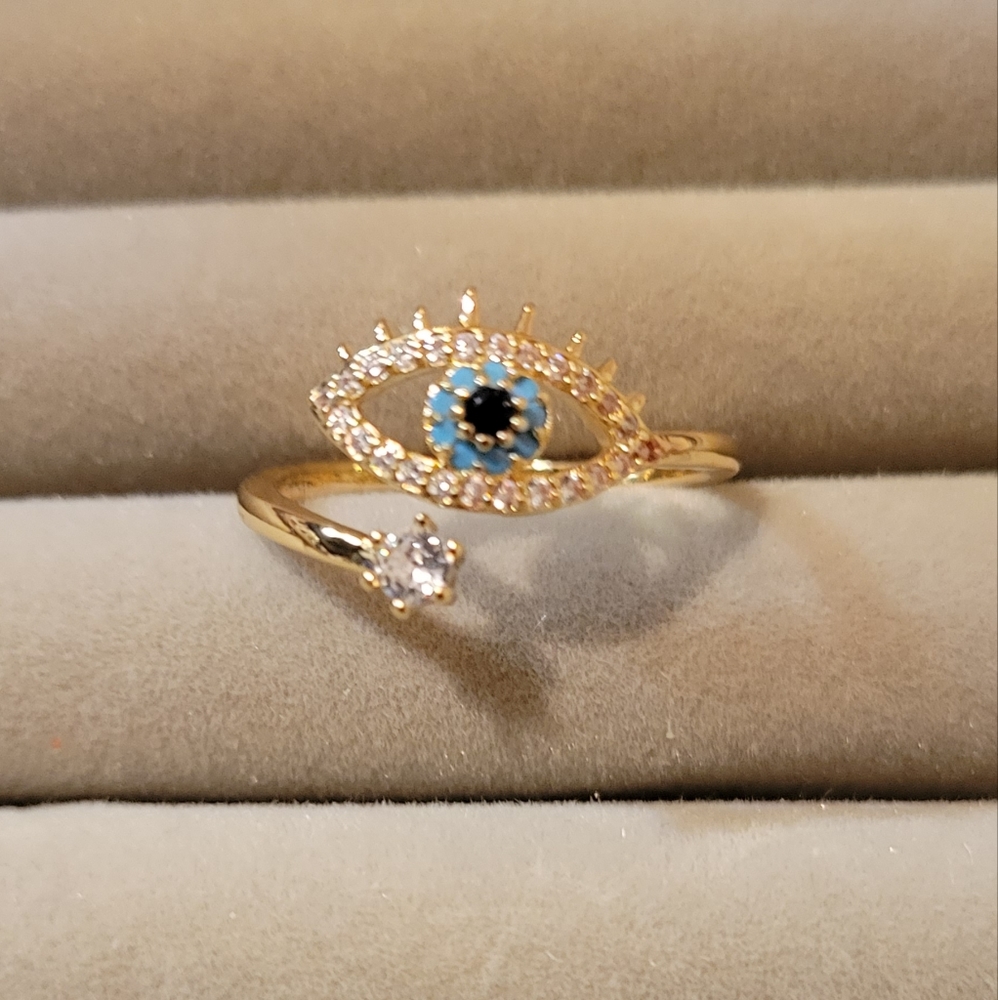 Evil eye zircon ring